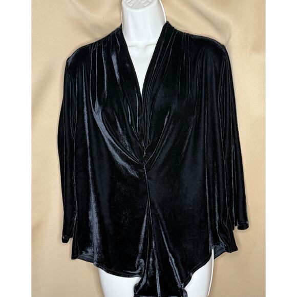 Unique Vintage Black Velvet Bodysuit 2X NWOT - Picture 2 of 5